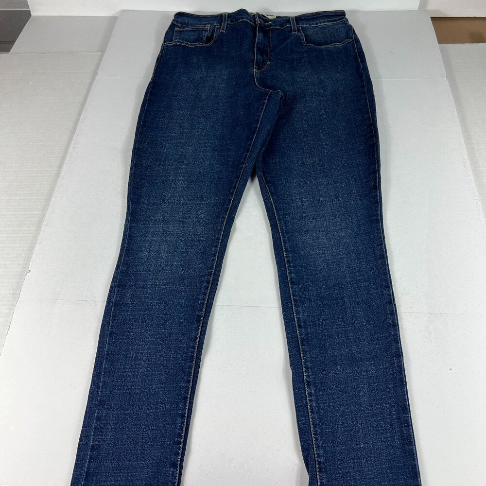Levi's Jeans Women's 32 721 High Rise Skinny Fit Dark Blue Faded Stretch Denim